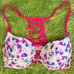Floral Pink Bra